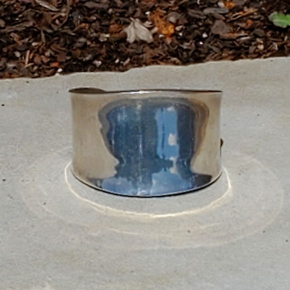 HOB Mexico 925 Large Concave Cuff Bracelet 31.3g - Picture 3 of 14